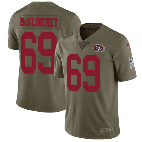 San Francisco 49ers Limited Olive Men Mike McGlinchey NFL Jersey #69 2017 Salute to->women nfl jersey->Women Jersey
